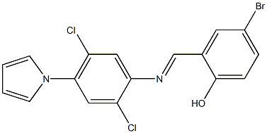 4-bromo-2-({[2,5-dichloro-4-(1H-pyrrol-1-yl)phenyl]imino}methyl)phenol Struktur