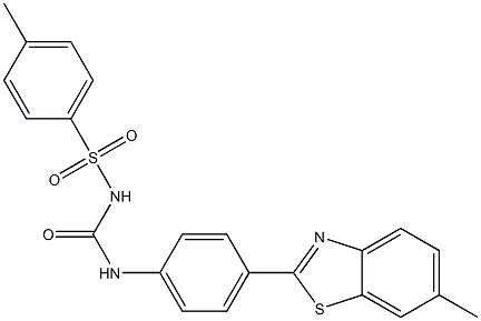 6-methyl-2-{4-[({[(4-methylphenyl)sulfonyl]amino}carbonyl)amino]phenyl}-1,3-benzothiazole Struktur