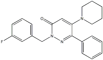 2-(3-fluorobenzyl)-6-phenyl-5-piperidino-3(2H)-pyridazinone Struktur