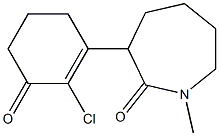 3-(2-chloro-3-oxocyclohex-1-enyl)-1-methylazepan-2-one Struktur