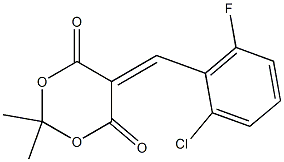 5-(2-chloro-6-fluorobenzylidene)-2,2-dimethyl-1,3-dioxane-4,6-dione Struktur