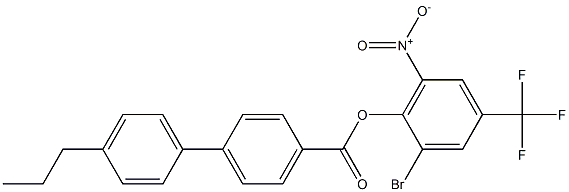 2-bromo-6-nitro-4-(trifluoromethyl)phenyl 4'-propyl[1,1'-biphenyl]-4-carboxylate Struktur