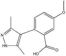 2-(3,5-dimethyl-1H-pyrazol-4-yl)-5-methoxybenzoic acid Struktur