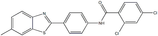 2,4-dichloro-N-[4-(6-methyl-1,3-benzothiazol-2-yl)phenyl]benzenecarboxamide Struktur