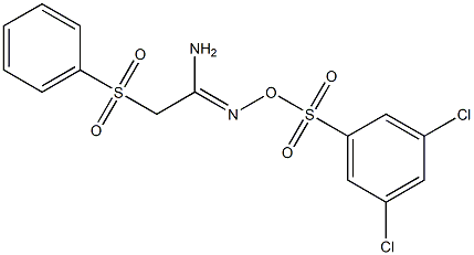 N'-{[(3,5-dichlorophenyl)sulfonyl]oxy}-2-(phenylsulfonyl)ethanimidamide Struktur