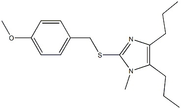 methyl 4-{[(1-methyl-4,5-dipropyl-1H-imidazol-2-yl)sulfanyl]methyl}phenyl ether Struktur