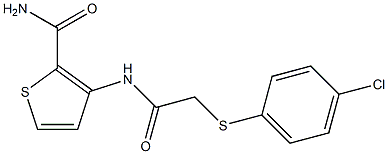 3-({2-[(4-chlorophenyl)thio]acetyl}amino)thiophene-2-carboxamide Struktur