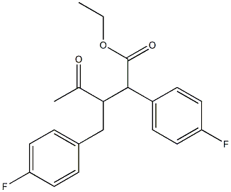 ethyl 3-(4-fluorobenzyl)-2-(4-fluorophenyl)-4-oxopentanoate Struktur