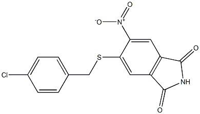 5-[(4-chlorobenzyl)thio]-6-nitroisoindoline-1,3-dione Struktur