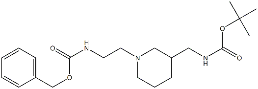 {2-[3-(TERT-BUTOXYCARBONYLAMINO-METHYL)-PIPERIDIN-1-YL]-ETHYL}-CARBAMIC ACID BENZYL ESTER Struktur