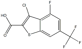 3-chloro-4-fluoro-6-(trifluoromethyl)benzo[b]thiophene-2-carboxylic acid Struktur