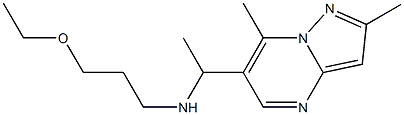 (1-{2,7-dimethylpyrazolo[1,5-a]pyrimidin-6-yl}ethyl)(3-ethoxypropyl)amine Struktur