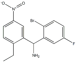 (2-bromo-5-fluorophenyl)(2-ethyl-5-nitrophenyl)methanamine Struktur