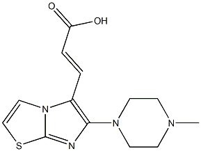 (2E)-3-[6-(4-methylpiperazin-1-yl)imidazo[2,1-b][1,3]thiazol-5-yl]acrylic acid Struktur