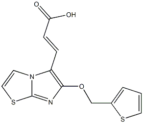 (2E)-3-[6-(thien-2-ylmethoxy)imidazo[2,1-b][1,3]thiazol-5-yl]acrylic acid Struktur