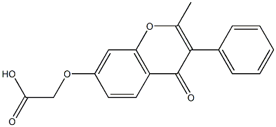 [(2-methyl-4-oxo-3-phenyl-4H-chromen-7-yl)oxy]acetic acid Struktur