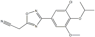 [3-(3-chloro-4-isopropoxy-5-methoxyphenyl)-1,2,4-oxadiazol-5-yl]acetonitrile Struktur