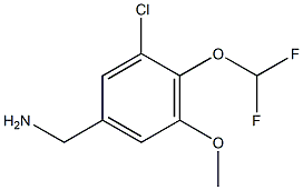 [3-chloro-4-(difluoromethoxy)-5-methoxyphenyl]methanamine Struktur