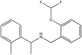 {[2-(difluoromethoxy)phenyl]methyl}[1-(2-methylphenyl)ethyl]amine Struktur