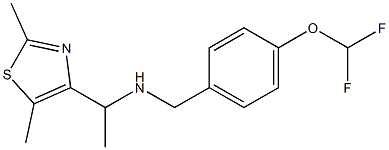 {[4-(difluoromethoxy)phenyl]methyl}[1-(2,5-dimethyl-1,3-thiazol-4-yl)ethyl]amine Struktur