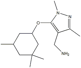 {1,3-dimethyl-5-[(3,3,5-trimethylcyclohexyl)oxy]-1H-pyrazol-4-yl}methanamine Struktur