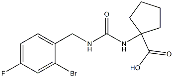 1-({[(2-bromo-4-fluorophenyl)methyl]carbamoyl}amino)cyclopentane-1-carboxylic acid Struktur