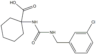 1-({[(3-chlorophenyl)methyl]carbamoyl}amino)cyclohexane-1-carboxylic acid Struktur