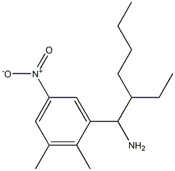 1-(1-amino-2-ethylhexyl)-2,3-dimethyl-5-nitrobenzene Struktur