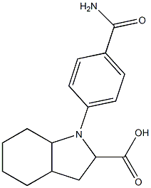 1-(4-carbamoylphenyl)-octahydro-1H-indole-2-carboxylic acid Struktur