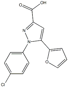 1-(4-chlorophenyl)-5-(furan-2-yl)-1H-pyrazole-3-carboxylic acid Struktur