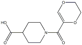 1-(5,6-dihydro-1,4-dioxin-2-ylcarbonyl)piperidine-4-carboxylic acid Struktur