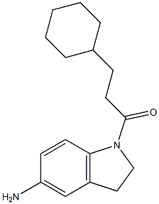 1-(5-amino-2,3-dihydro-1H-indol-1-yl)-3-cyclohexylpropan-1-one Struktur