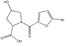 1-(5-bromo-2-furoyl)-4-hydroxypyrrolidine-2-carboxylic acid Struktur