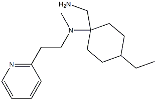 1-(aminomethyl)-4-ethyl-N-methyl-N-[2-(pyridin-2-yl)ethyl]cyclohexan-1-amine Struktur