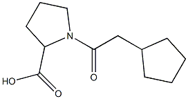 1-(cyclopentylacetyl)pyrrolidine-2-carboxylic acid Struktur