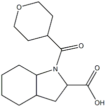 1-(oxan-4-ylcarbonyl)-octahydro-1H-indole-2-carboxylic acid Struktur