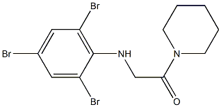 1-(piperidin-1-yl)-2-[(2,4,6-tribromophenyl)amino]ethan-1-one Struktur