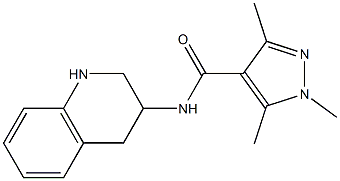 1,3,5-trimethyl-N-(1,2,3,4-tetrahydroquinolin-3-yl)-1H-pyrazole-4-carboxamide Struktur