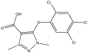 1,3-dimethyl-5-(2,4,5-trichlorophenoxy)-1H-pyrazole-4-carboxylic acid Struktur