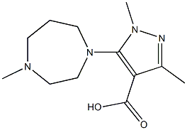 1,3-dimethyl-5-(4-methyl-1,4-diazepan-1-yl)-1H-pyrazole-4-carboxylic acid Struktur