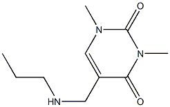 1,3-dimethyl-5-[(propylamino)methyl]-1,2,3,4-tetrahydropyrimidine-2,4-dione Struktur