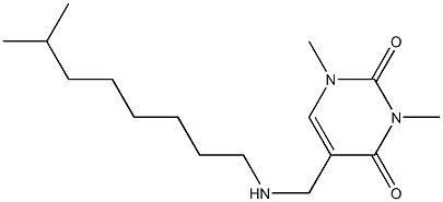 1,3-dimethyl-5-{[(7-methyloctyl)amino]methyl}-1,2,3,4-tetrahydropyrimidine-2,4-dione Struktur