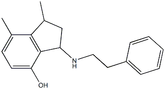 1,7-dimethyl-3-[(2-phenylethyl)amino]-2,3-dihydro-1H-inden-4-ol Struktur