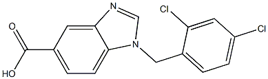 1-[(2,4-dichlorophenyl)methyl]-1H-1,3-benzodiazole-5-carboxylic acid Struktur