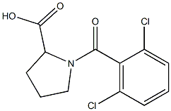 1-[(2,6-dichlorophenyl)carbonyl]pyrrolidine-2-carboxylic acid Struktur