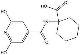 1-[(2,6-dihydroxyisonicotinoyl)amino]cyclohexanecarboxylic acid Struktur