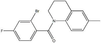 1-[(2-bromo-4-fluorophenyl)carbonyl]-6-methyl-1,2,3,4-tetrahydroquinoline Struktur