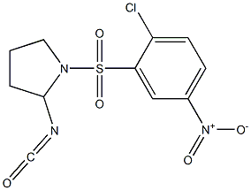 1-[(2-chloro-5-nitrobenzene)sulfonyl]-2-isocyanatopyrrolidine Struktur