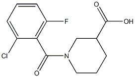 1-[(2-chloro-6-fluorophenyl)carbonyl]piperidine-3-carboxylic acid Struktur