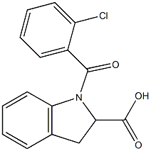 1-[(2-chlorophenyl)carbonyl]-2,3-dihydro-1H-indole-2-carboxylic acid Struktur